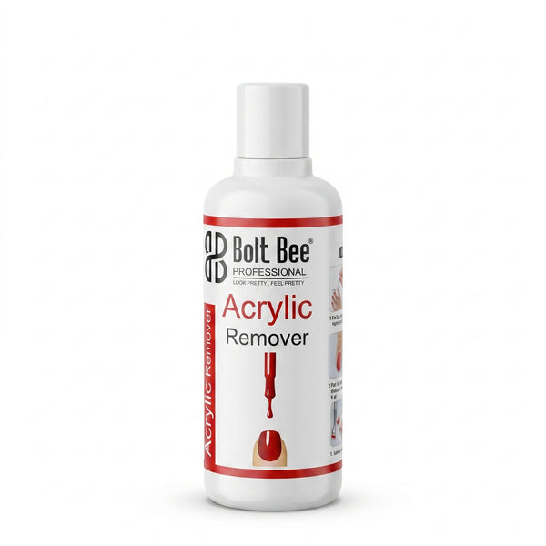 B-LADY presents Bottle of Bolt Bee Acrylic Remover on a white background