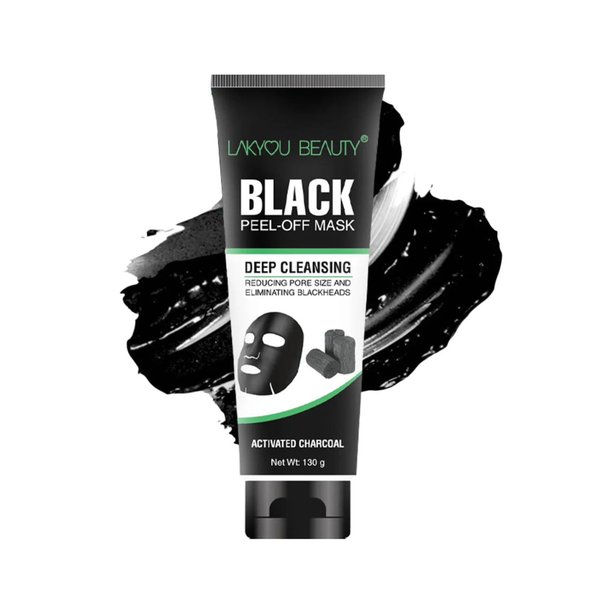 LAKYOU BEAUTY Black Peel-Off Mask 130g | Activated Charcoal Deep Cleansing Face Mask