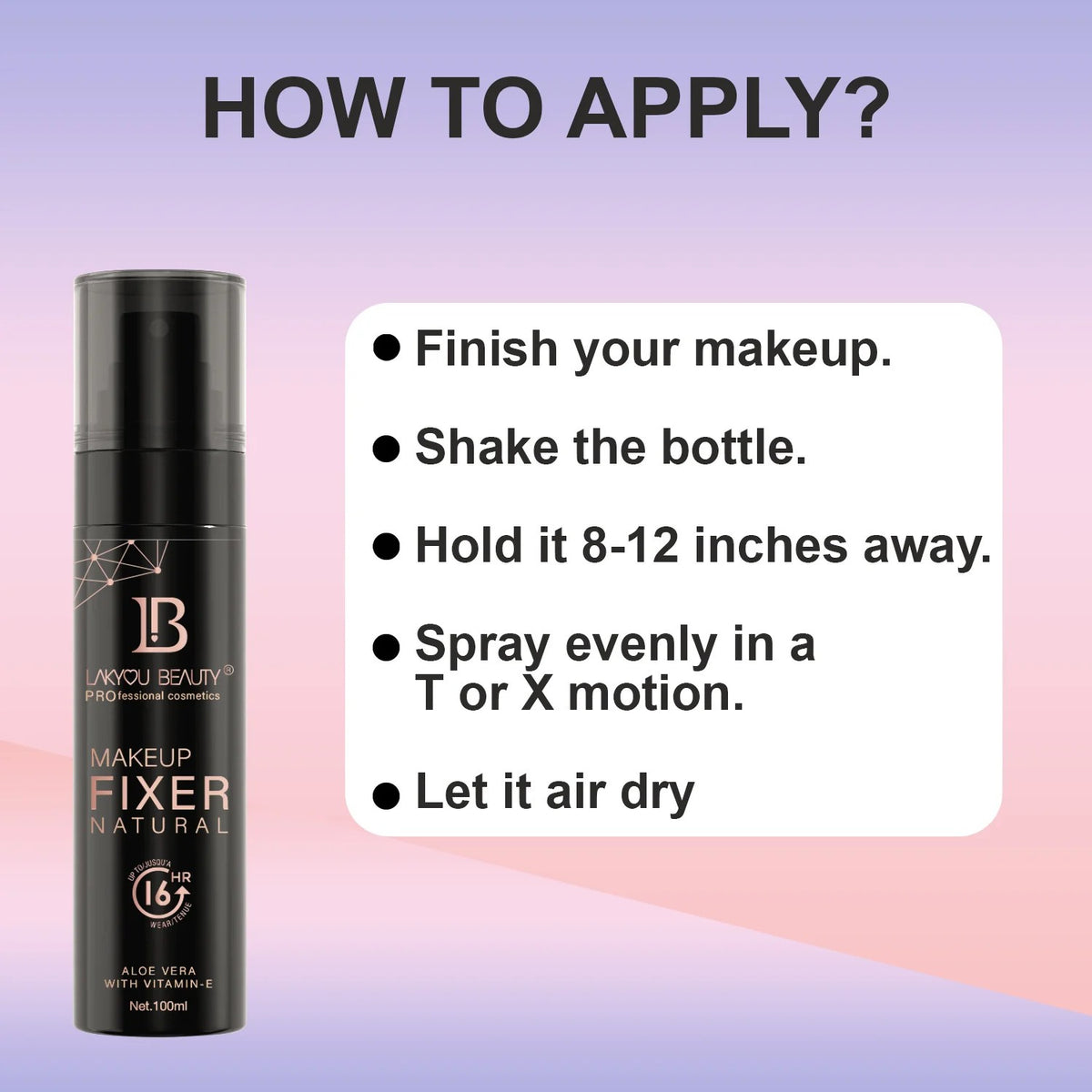 LAKYOU BEAUTY Natural Makeup Fixer Spray 100ml | Long-Lasting Makeup Setting Spray