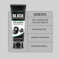 LAKYOU BEAUTY Black Peel-Off Mask 130g | Activated Charcoal Deep Cleansing Face Mask