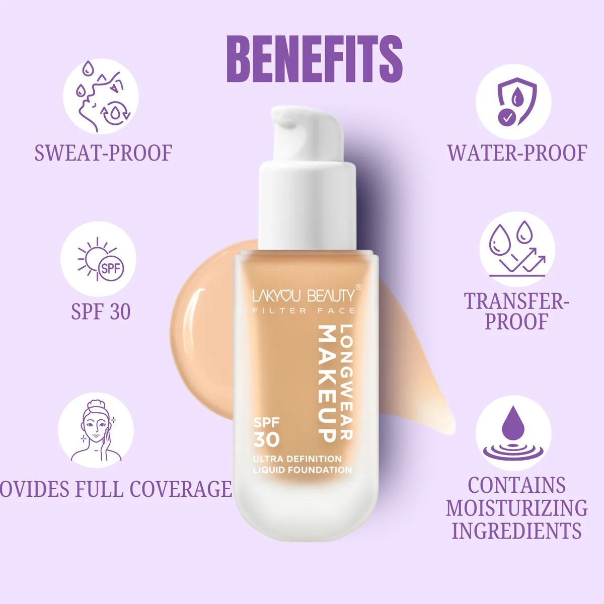 LAKYOU BEAUTY Ultra Definition Liquid Foundation SPF 30 | 30ml