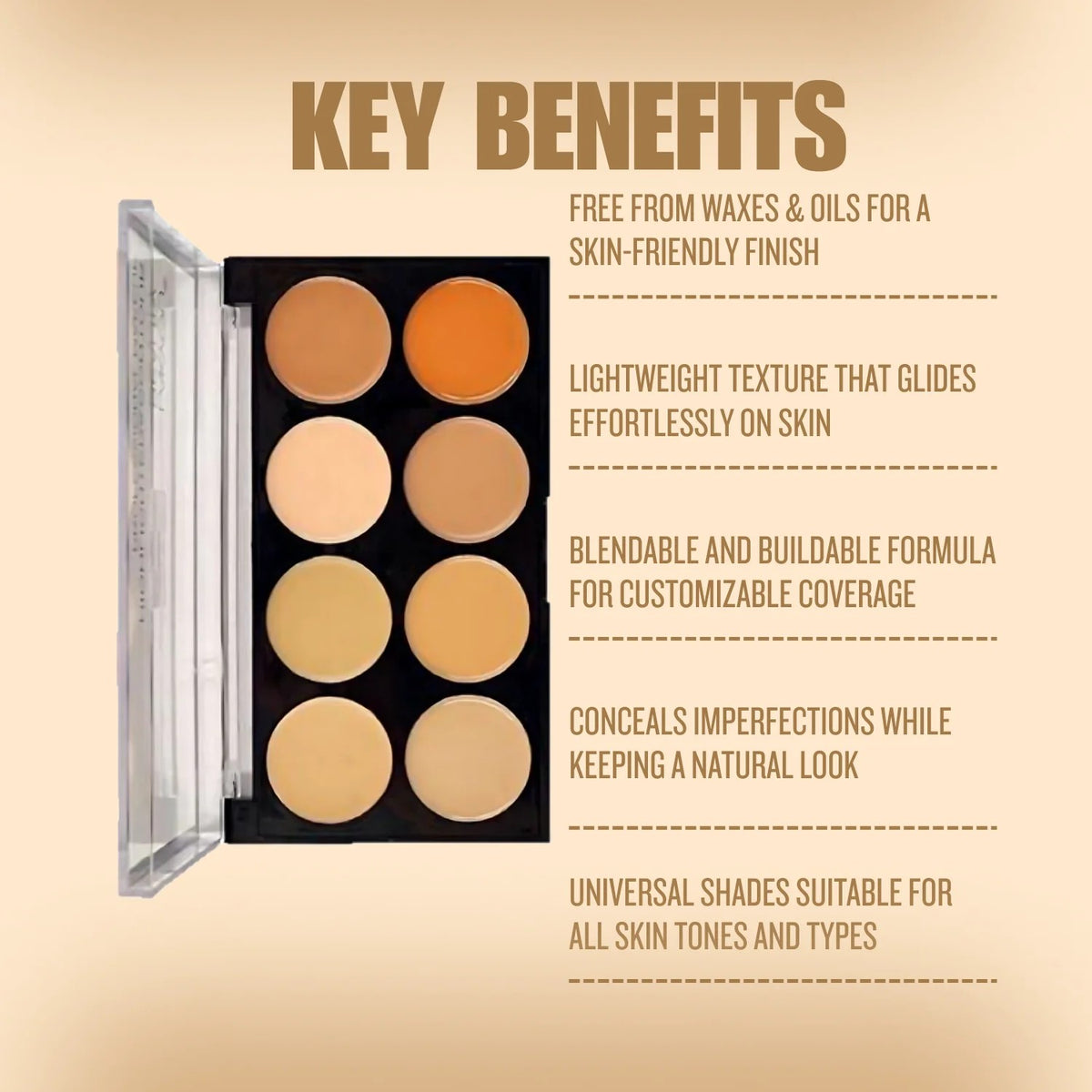 LAKYOU BEAUTY Highlight & Contour Concealer Palette | 8 Color Corrector & Concealer Palette