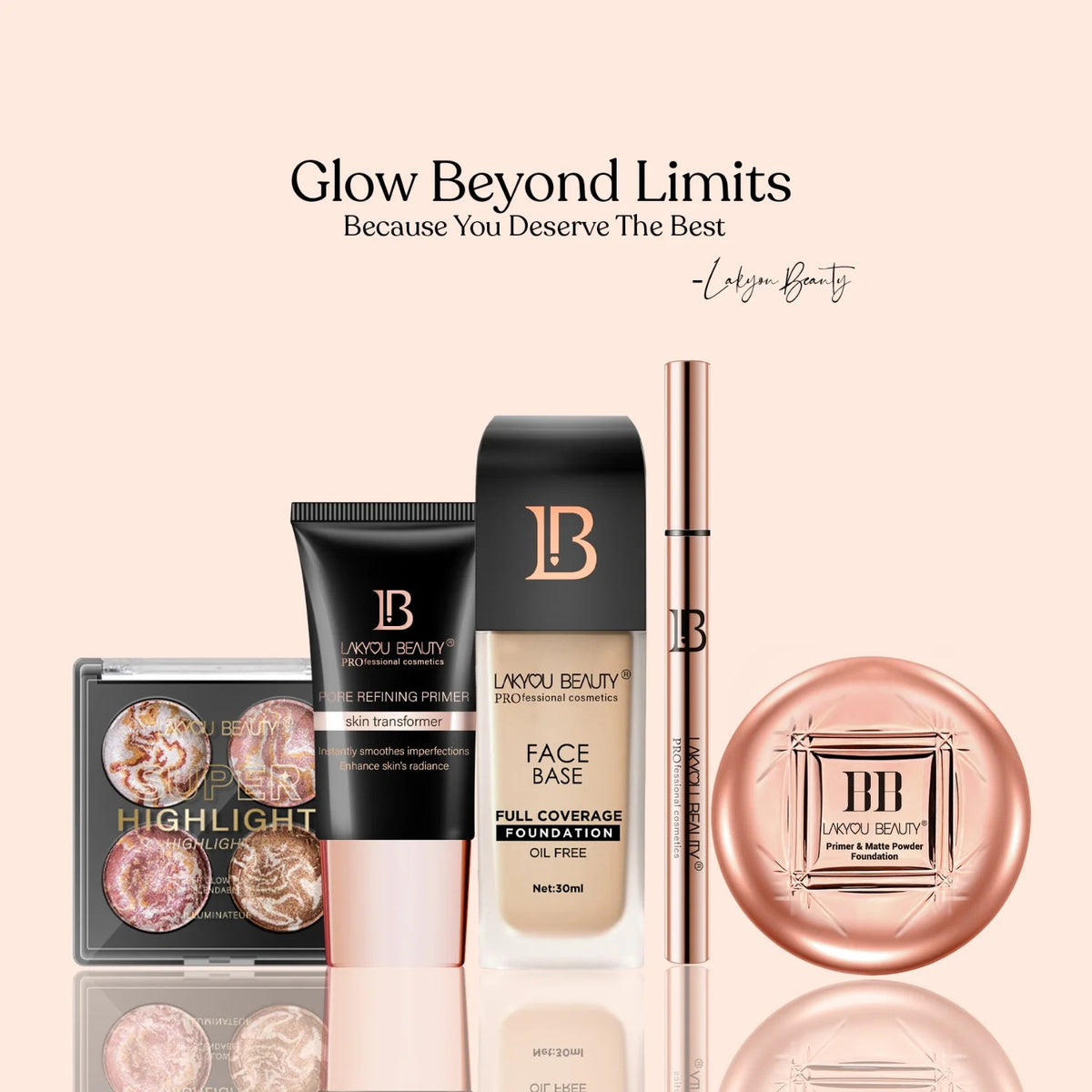 LAKYOU BEAUTY BB Compact | Primer & Matte Powder Foundation | 3-in-1 Coverage