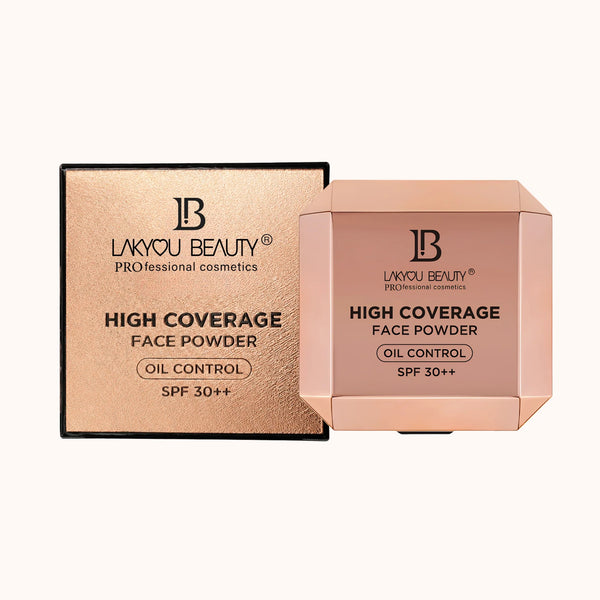 LAKYOU BEAUTY High Coverage Face Powder | Oil Control Compact with SPF 30++