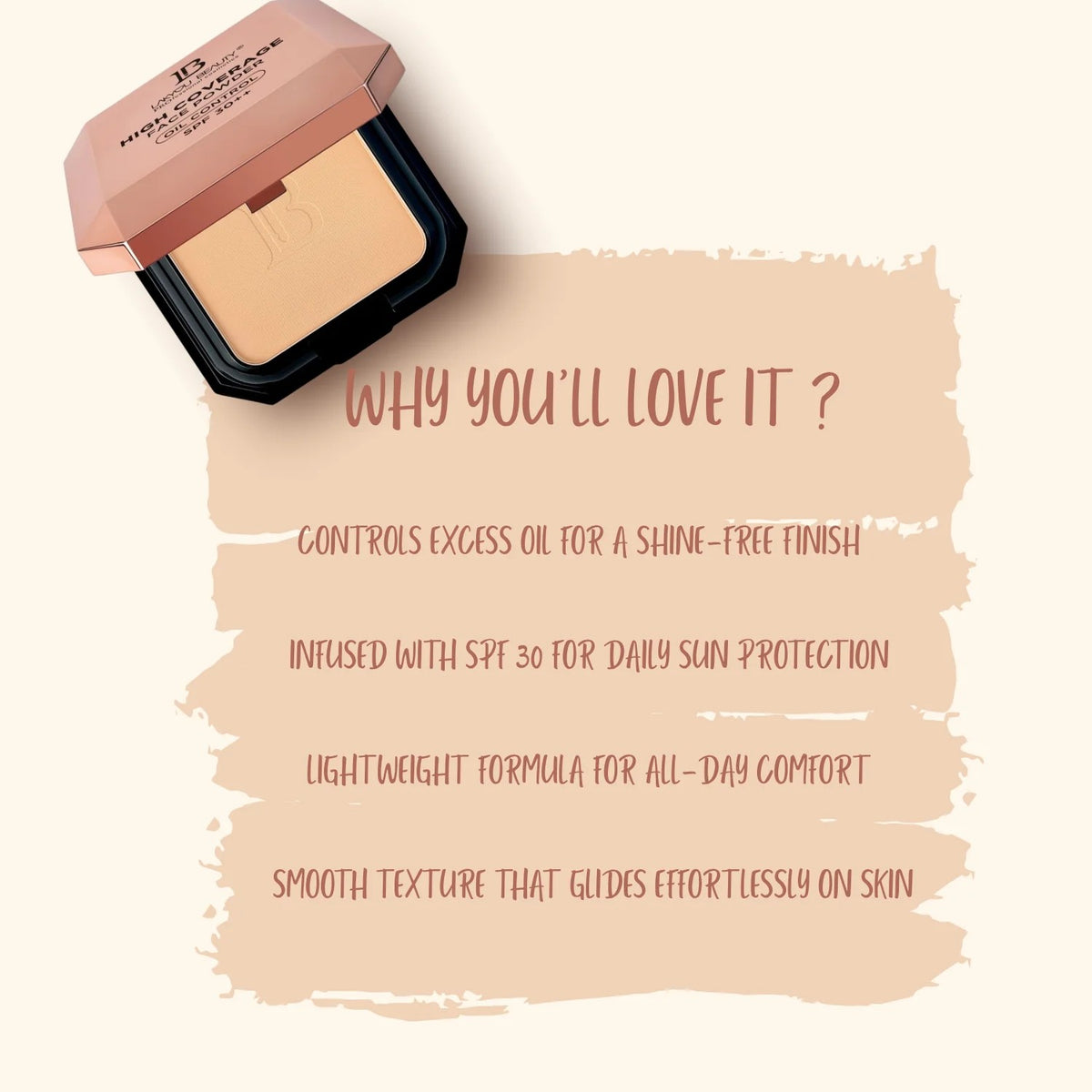 LAKYOU BEAUTY High Coverage Face Powder | Oil Control Compact with SPF 30++