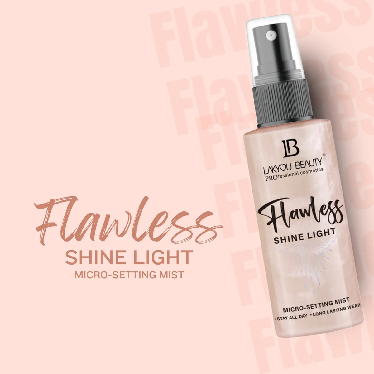 LAKYOU BEAUTY Flawless Shine Light Micro-Setting Mist 100ml | Illuminating Makeup Setting Spray