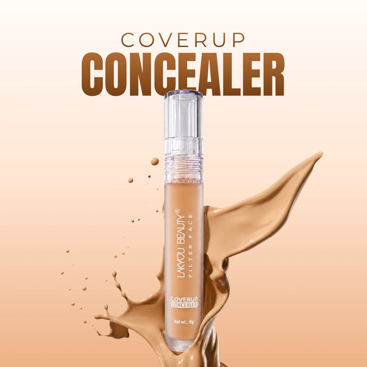 LAKYOU BEAUTY Cover Up Liquid Concealer 8g | Full Coverage Concealer