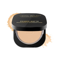 LAKYOU BEAUTY Primer + Matte Powder Foundation | 2-in-1 Compact for Flawless Matte Finish