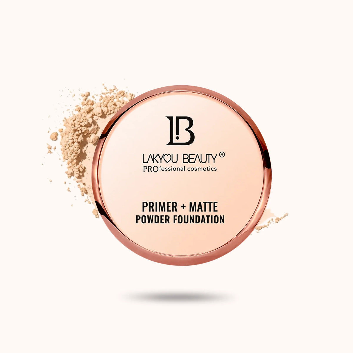 LAKYOU BEAUTY Primer + Matte Powder Foundation | 2-in-1 Compact for Flawless Matte Finish