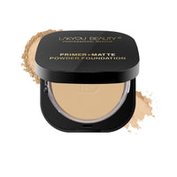 LAKYOU BEAUTY Primer + Matte Powder Foundation | 2-in-1 Compact for Flawless Matte Finish