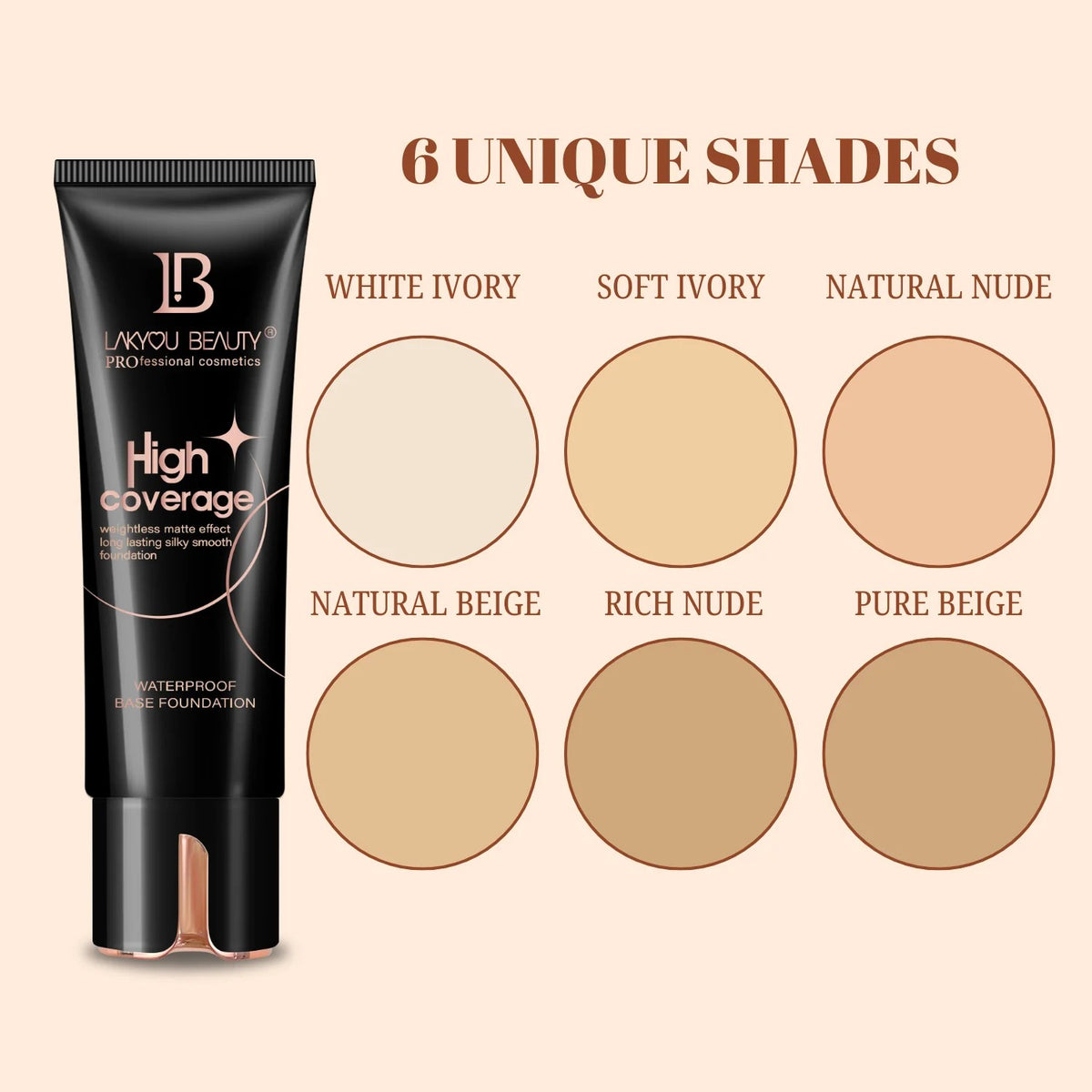 LAKYOU BEAUTY High Coverage Waterproof Foundation 50ml