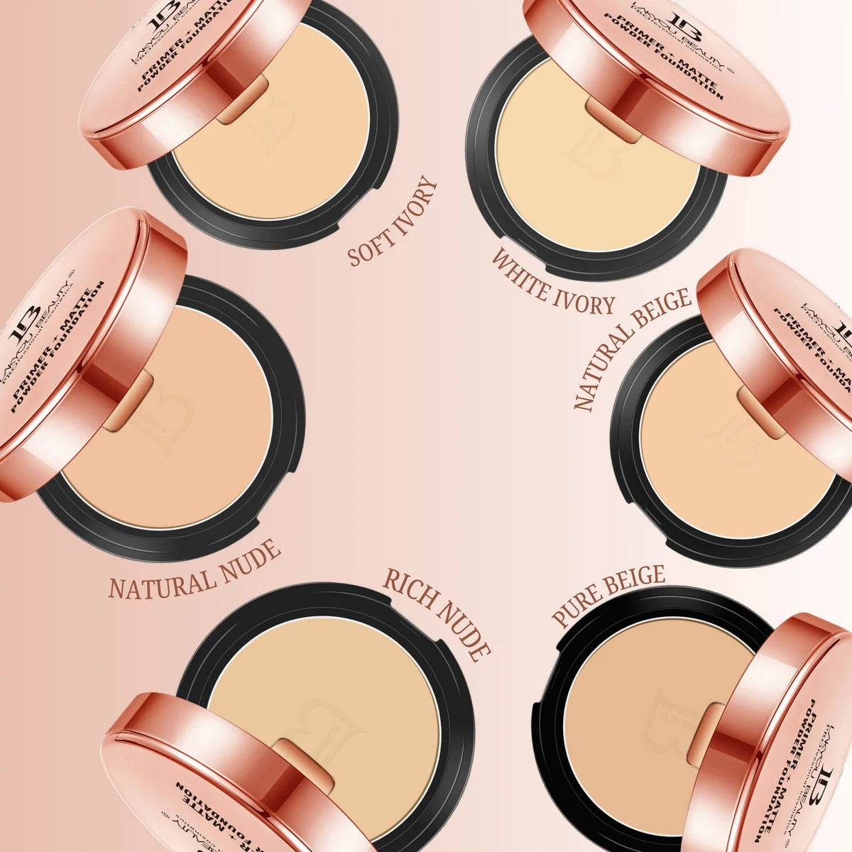 LAKYOU BEAUTY Primer + Matte Powder Foundation | 2-in-1 Compact for Flawless Matte Finish