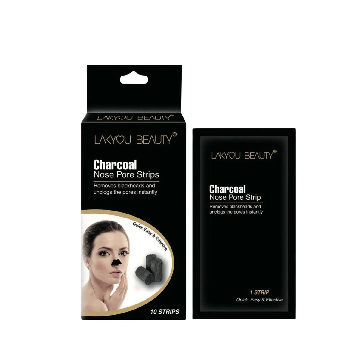 LAKYOU BEAUTY Nose Pore Strips | Blackhead Remover Strips | 10 Strips