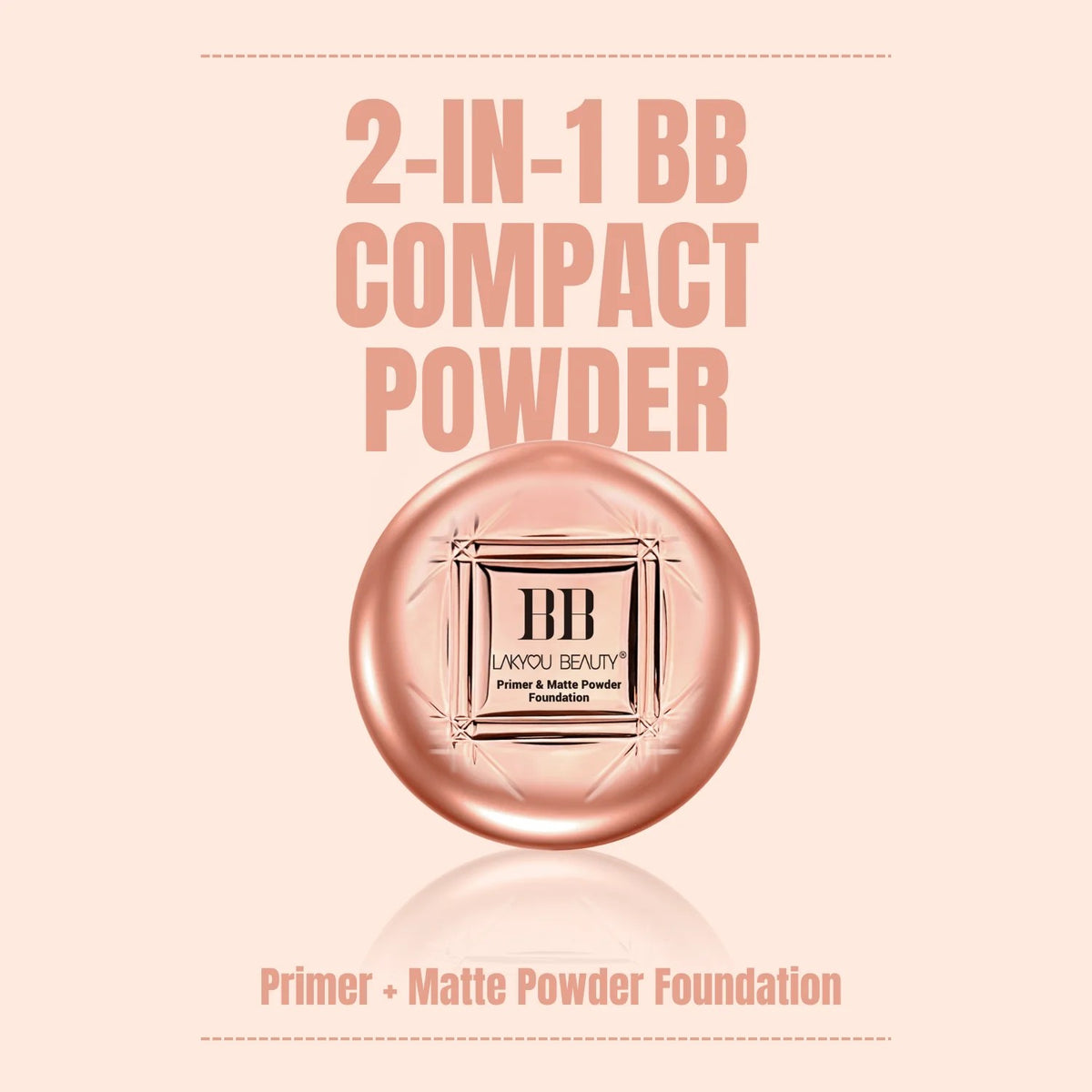 LAKYOU BEAUTY BB Compact | Primer & Matte Powder Foundation | 3-in-1 Coverage