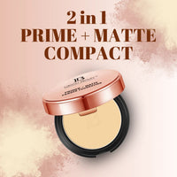 LAKYOU BEAUTY Primer + Matte Powder Foundation | 2-in-1 Compact for Flawless Matte Finish