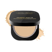 LAKYOU BEAUTY Primer + Matte Powder Foundation | 2-in-1 Compact for Flawless Matte Finish